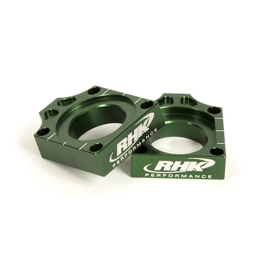 RHK Kawasaki Green Axle Blocks KX 125 2003-2008