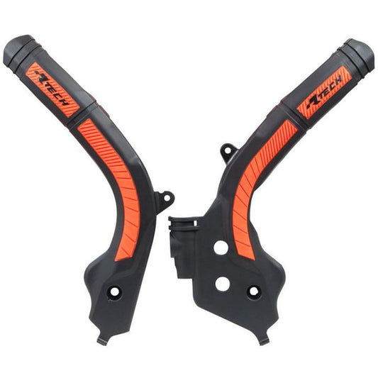 Rtech KTM Black/Orange Frame Protectors Exc/Exc-F/SX/SXf/Xc/Xc-F/Xc-W 125/150/250/300/350/450/500