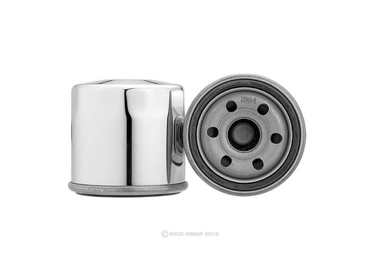 Ryco Motorcycle Oil Filter Chrome RMZ 102C (Kn - 138C) For Apr/Arc/Bim/Cag/Kaw/Kym/Sach/Suz