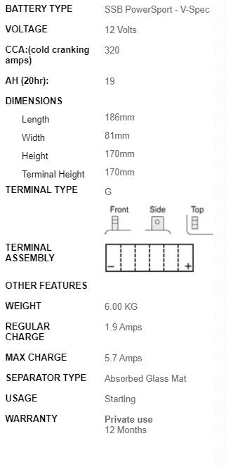 SSB Battery 12V V51913