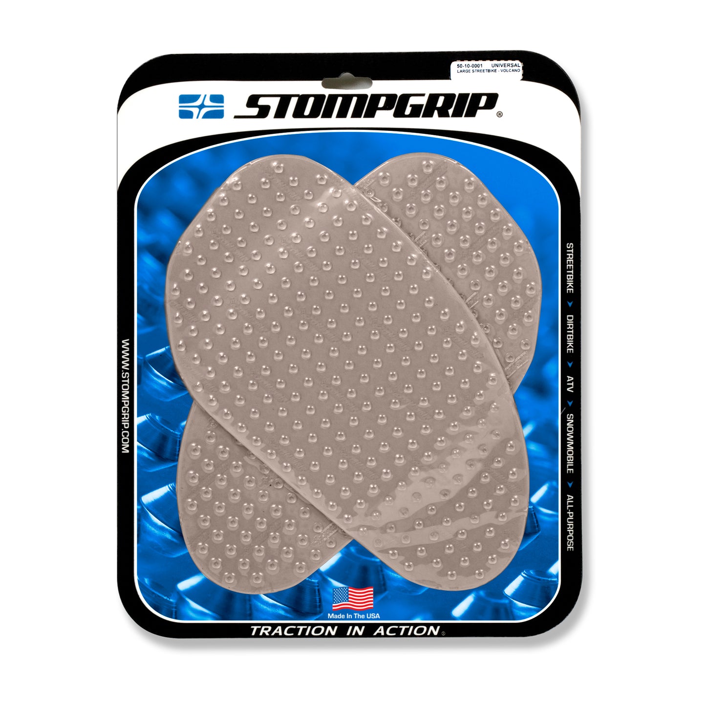 Stompgrip Universal Large Tank Grips Volcano Clear