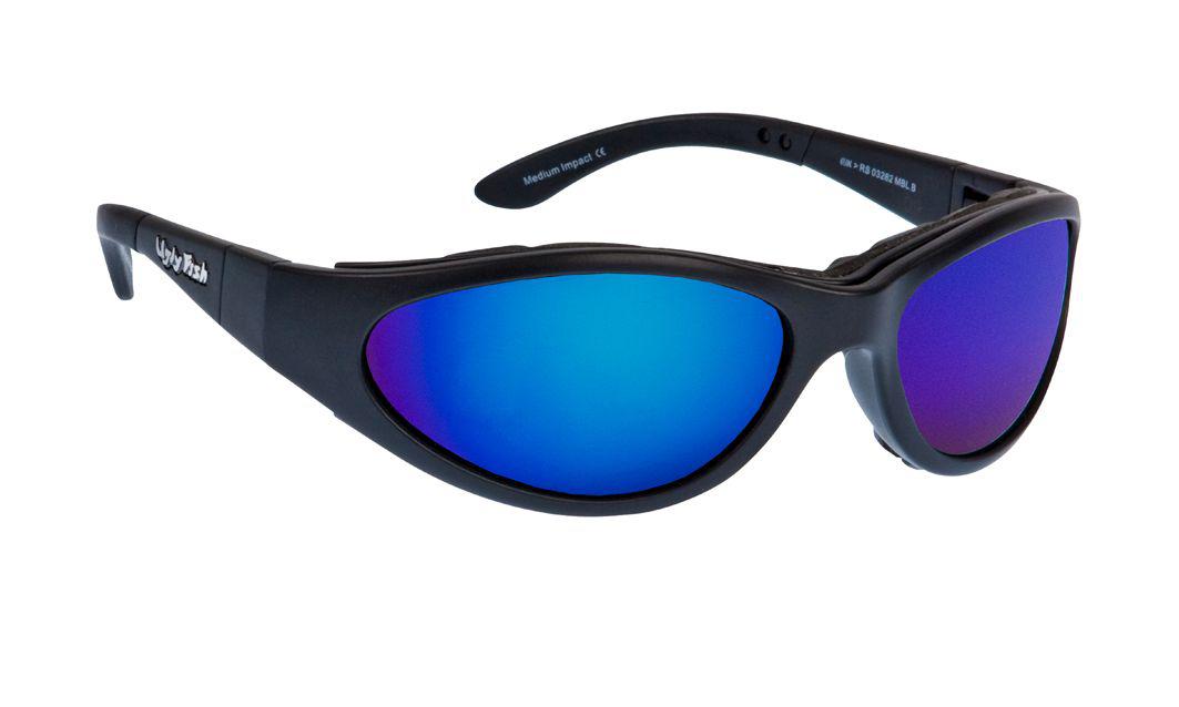 Ugly Fish Glide Matt Black Frame, Blue Revo Lens
