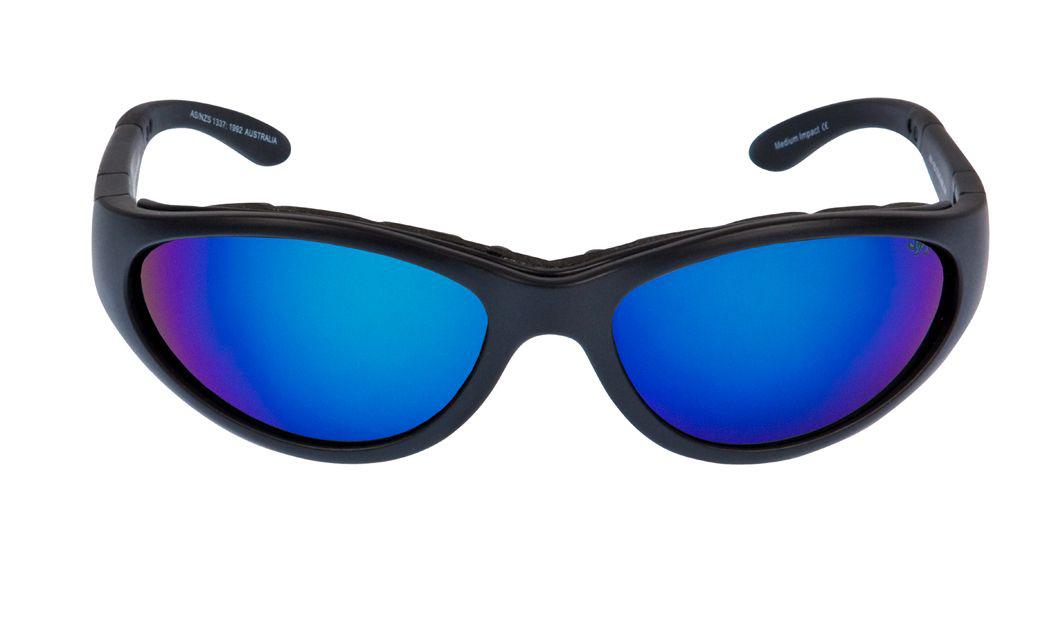 Ugly Fish Glide Matt Black Frame, Blue Revo Lens